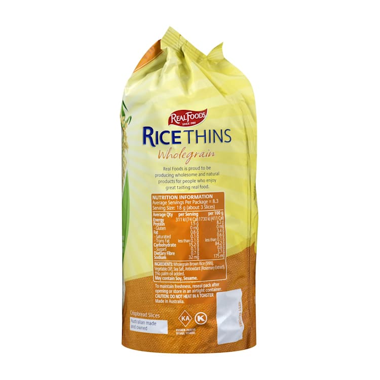 Real Foods Wholegrain Rice Thins