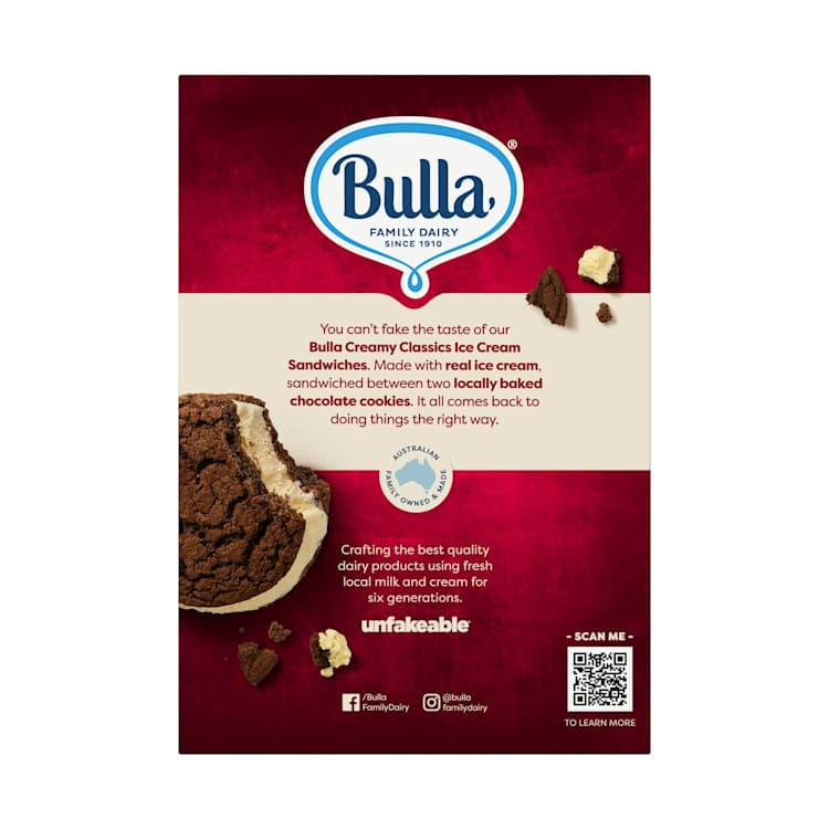Bulla Creamy Classics Ice Cream Sandwich Vanilla