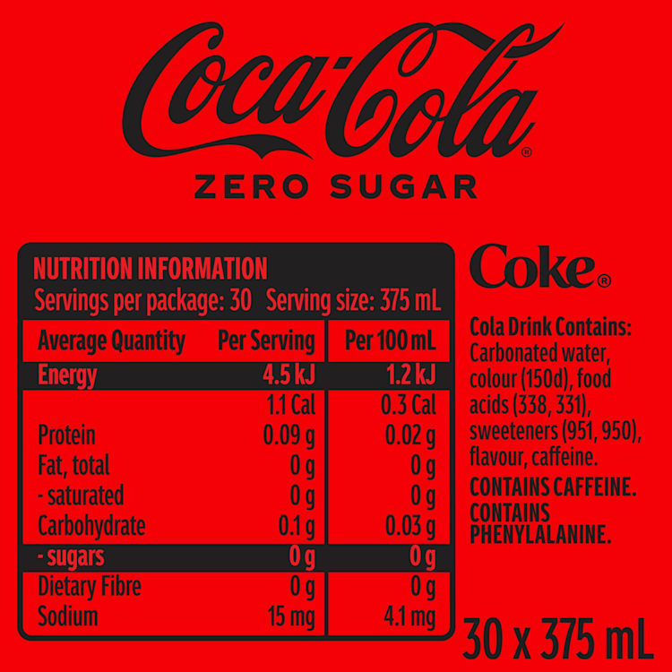 Coca-Cola Zero Sugar Soft Drink Multipack Cans