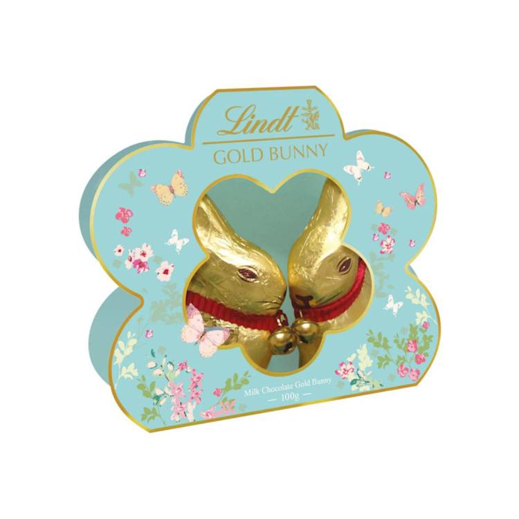 Lindt Twin Gold Bunnies In Flower Box