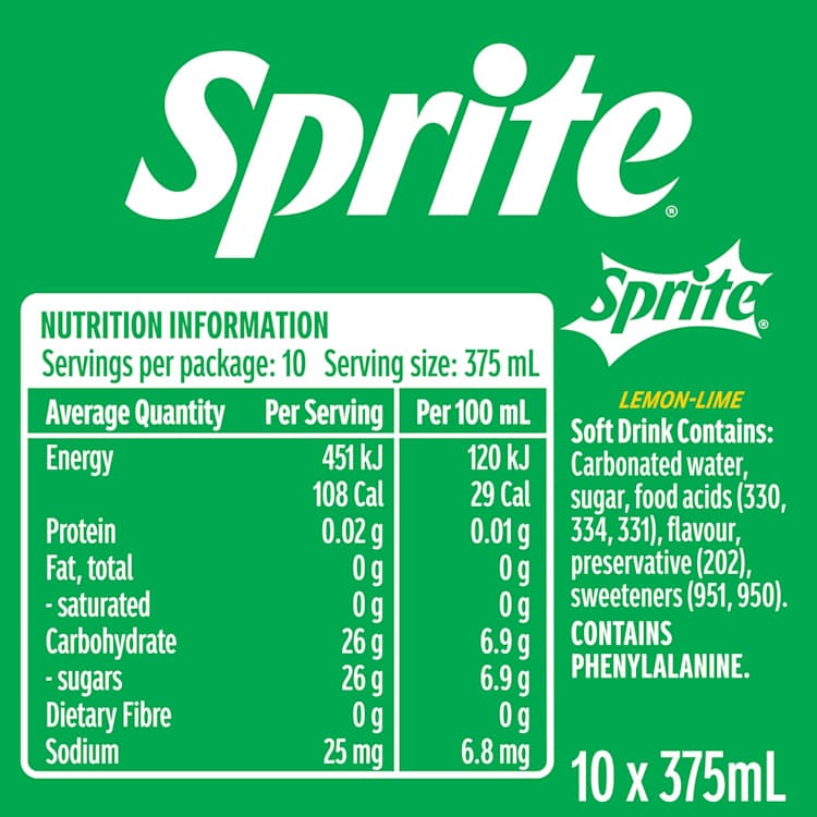 Sprite Lemonade Soft Drink Multipack Cans