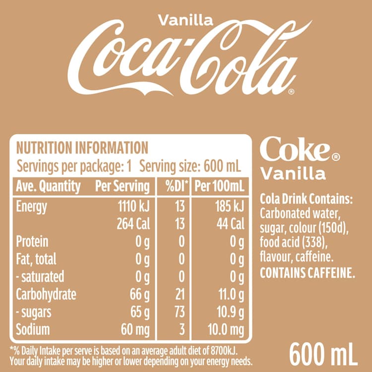 Coca-Cola Vanilla Soft Drink Bottle