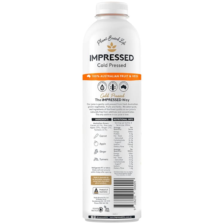 Impressed Ginger Ninja Juice 1L | IGA Shop Online