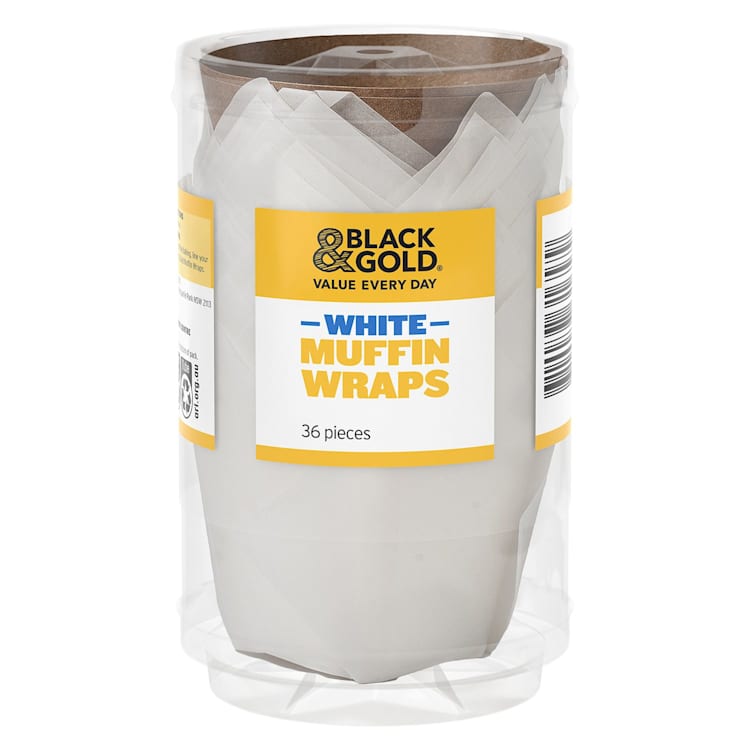 Black & Gold White Muffin Wraps