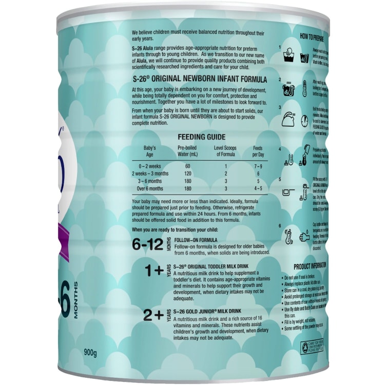 S-26 Alula Original Newborn Stage 1 Infant Formula