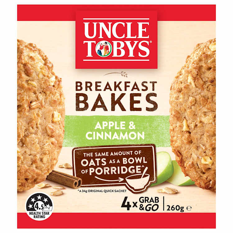Uncle Tobys Oats Breakfast Bakes Apple & Cinnamon