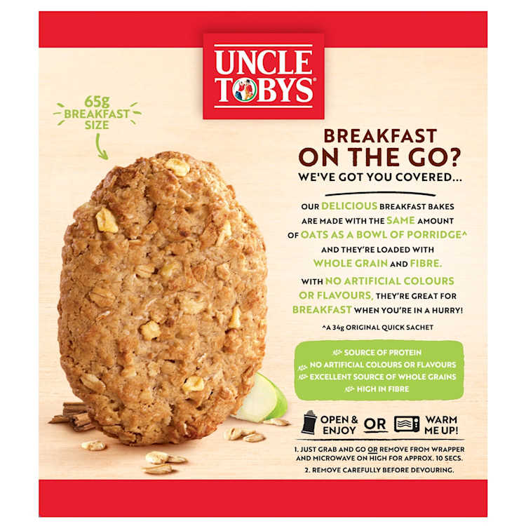 Uncle Tobys Oats Breakfast Bakes Apple & Cinnamon