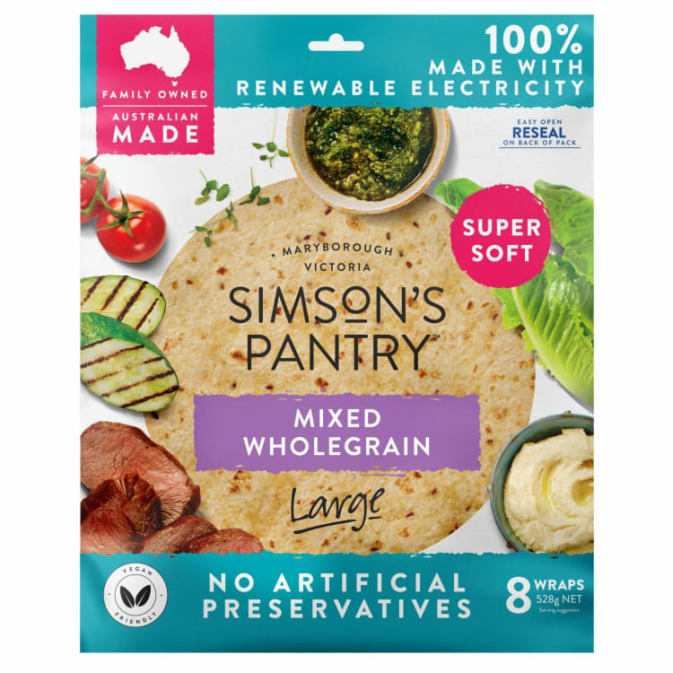 Simson's Pantry No Artificial Preservatives Mixed Wholegrain Large Wraps