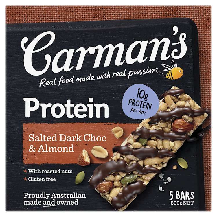 Carman's Salted Dark Choc Almond Gourmet Protein Bars