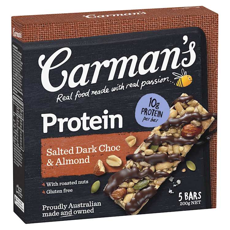 Carman's Salted Dark Choc Almond Gourmet Protein Bars