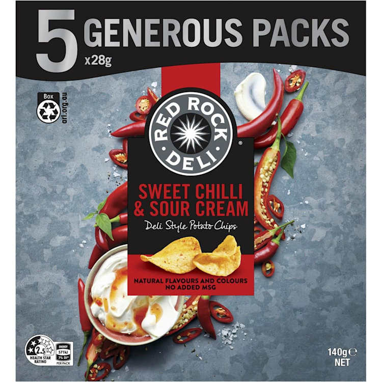 Red Rock Deli Potato Chips Multipack Sweet Chilli & Sour Cream