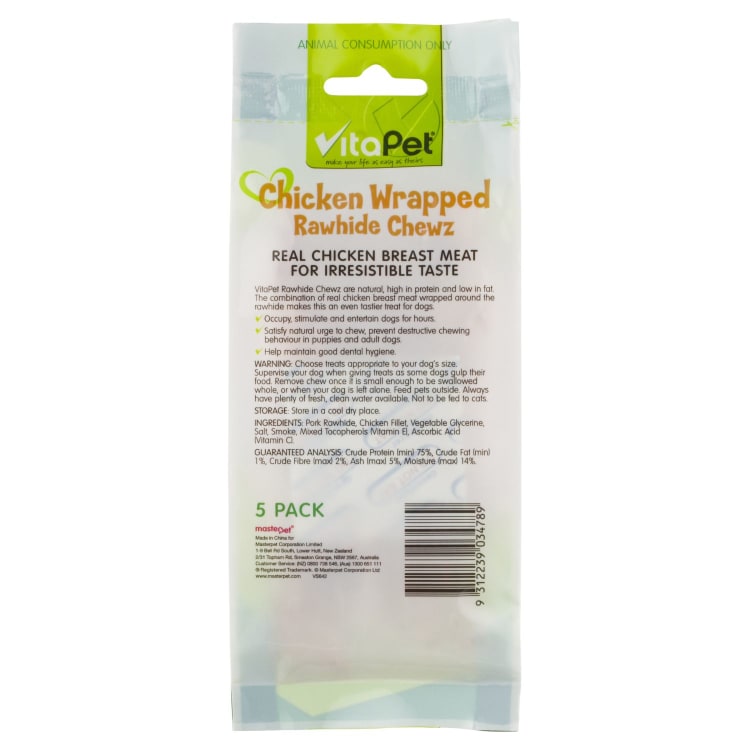Vitapet chicken wrapped rawhide chews hot sale