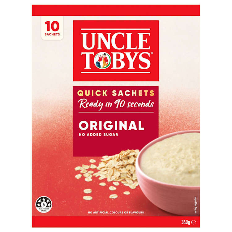 Uncle Tobys Oats Quick Sachets Original Porridge