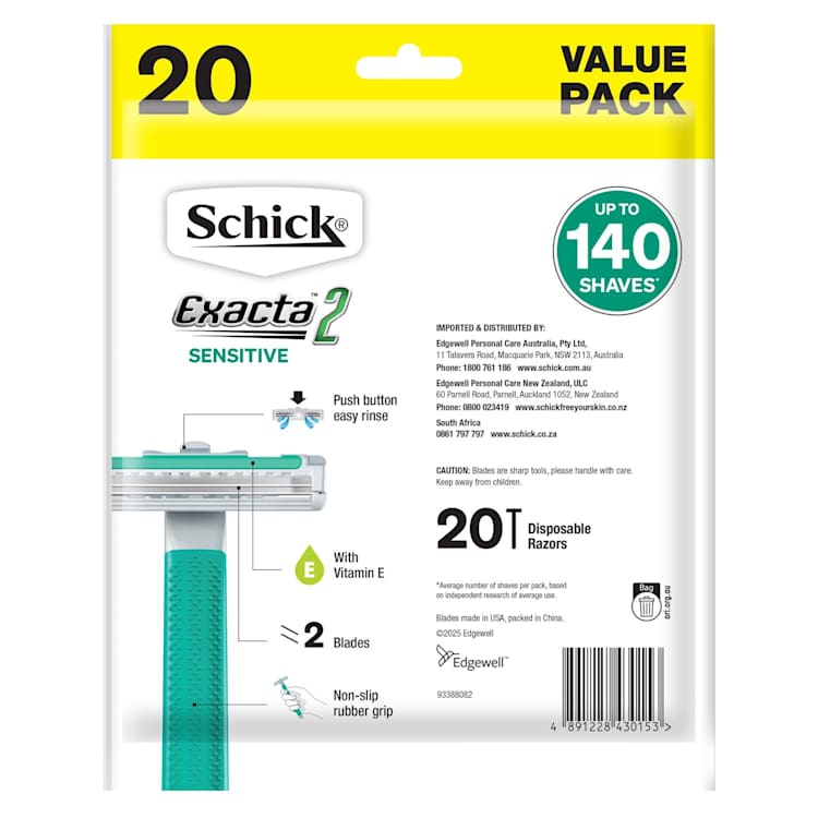 Schick Mens Razor Exacta 2 Disposable Sensitive