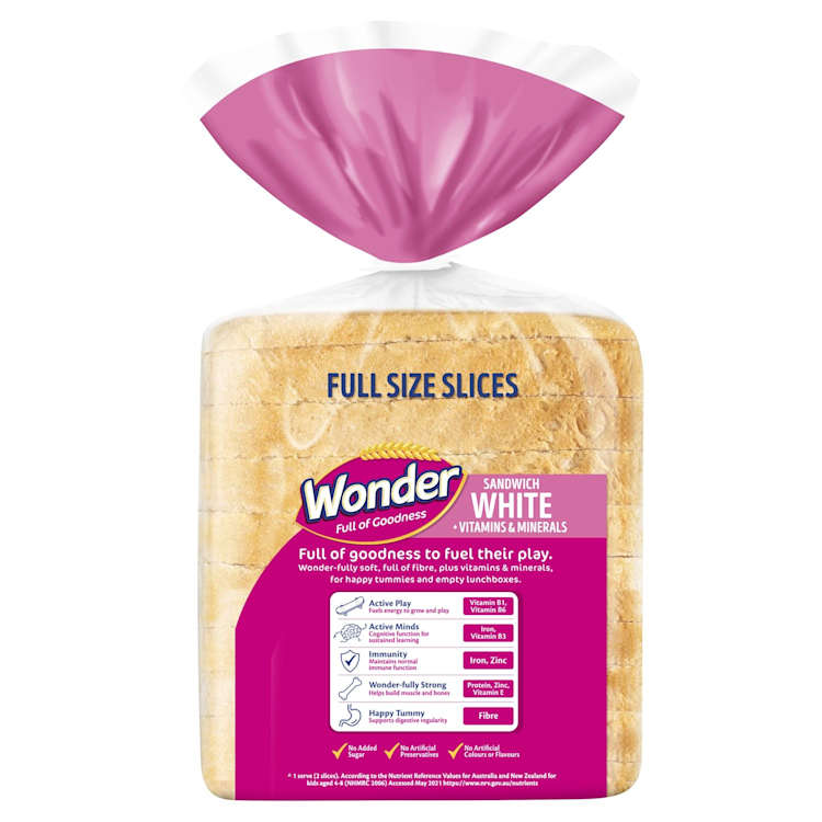 Wonder High Fibre White Sliced Bread Sandwich