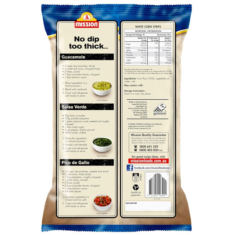 Mission White Strip Corn Chips