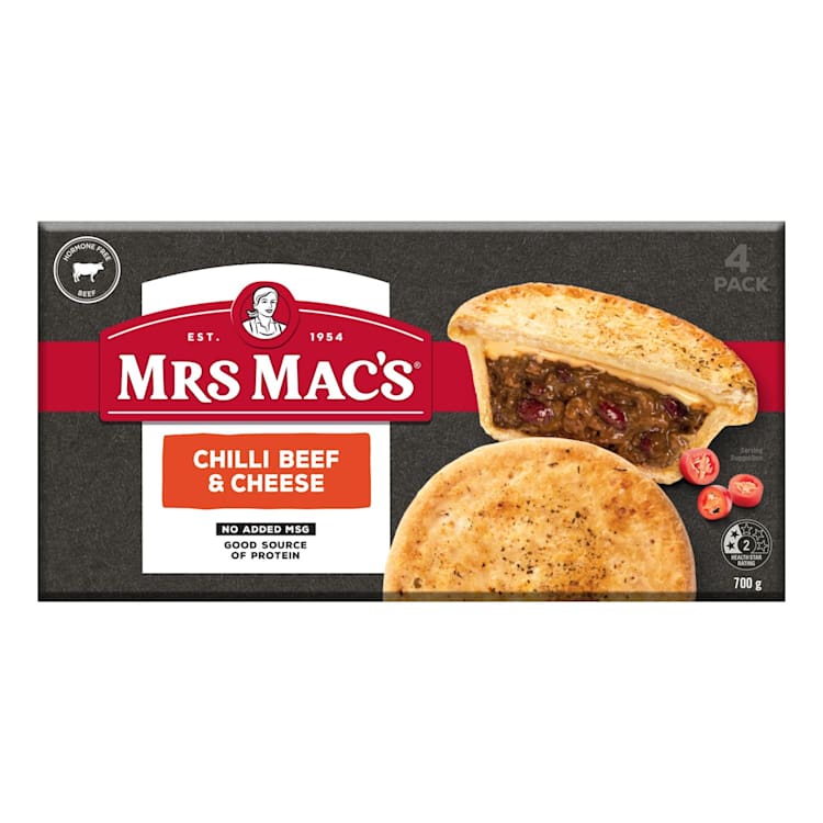 Mrs Mac's Chilli Beef & Cheese Pies