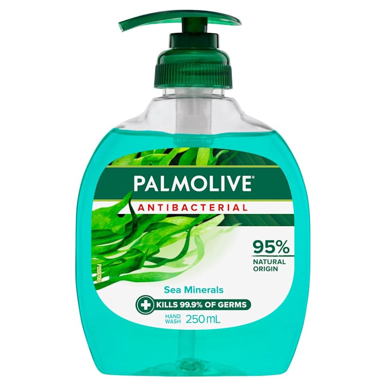Palmolive Antibacterial Liquid Hand Wash Soap Sea Minerals Deep Cleansing Pump 0% Parabens Recyclable