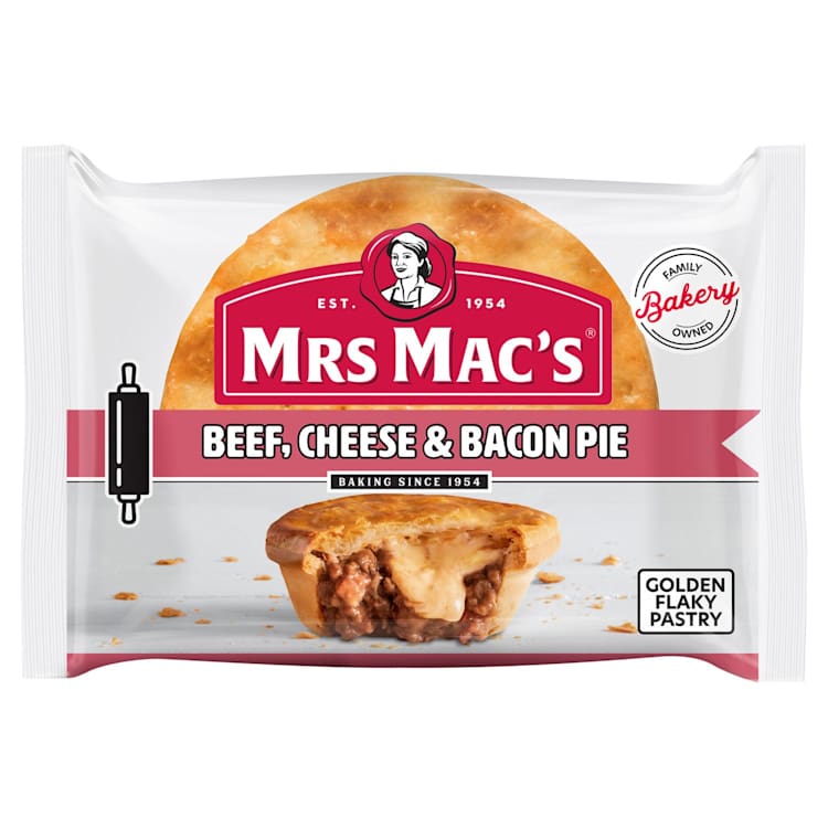 Mrs Mac's Beef, Cheese & Bacon Pie