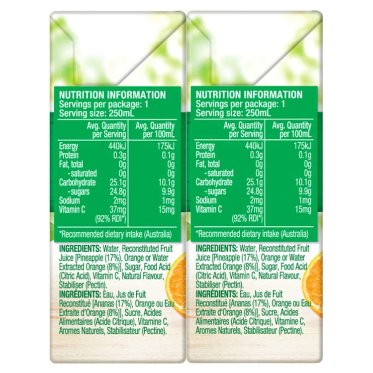 Golden Circle Pine Orange Fruit Drink Multipack Poppers