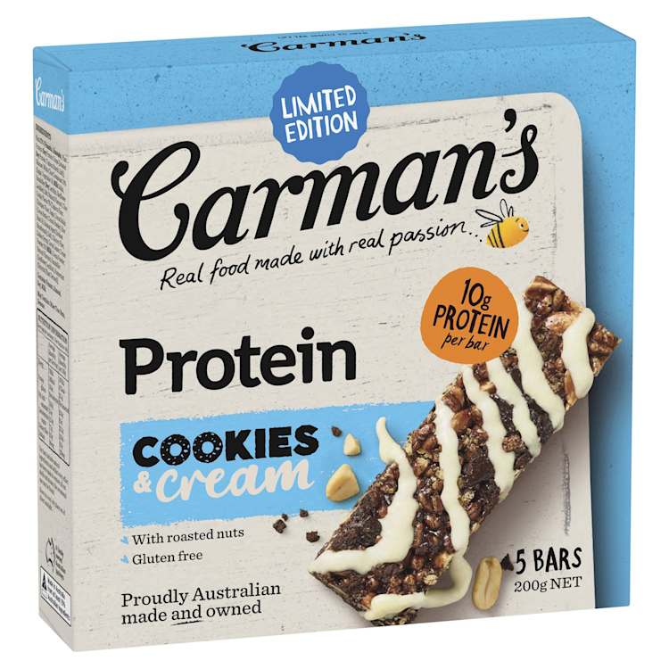Carman's Protein Cookies & Cream Bars Limited Edition