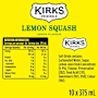 Kirks Lemon Squash Multipack Cans Soft Drink 