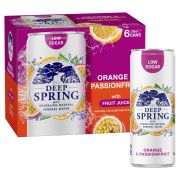 SPARKLING MINERAL WATER ORANGE PASSIONFRUIT CANS 6X250ML