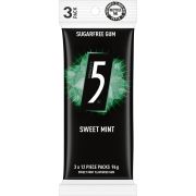 5 SWEET MINT CHEWING GUM 3 PACK 96GM