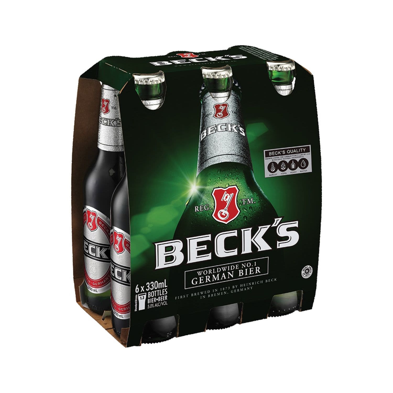 Beck's is a full-flavoured lager with a distinctive European malt taste. Known for it's refreshing and vibrant palate, a style that dates back many centuries. Beck's is best enjoyed with great friends and warm afternoons.<br /> <br />Alcohol Volume: 5.00%<br /><br />Pack Format: 6 Pack<br /><br />Standard Drinks: 1.3</br /><br />Pack Type: Bottle<br /><br />Country of Origin: Germany<br />