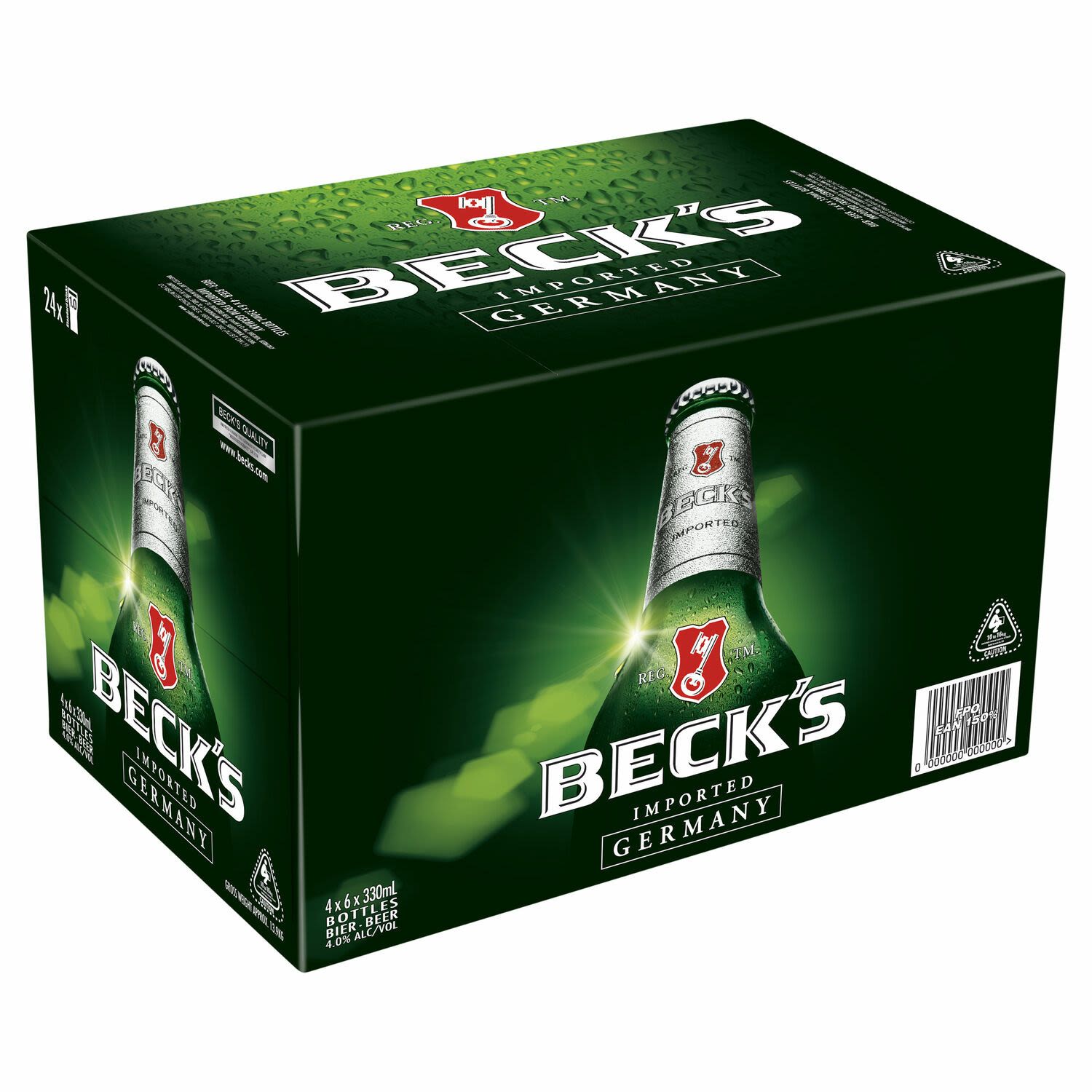 Beck's Beer Bottle 330mL 24 Pack