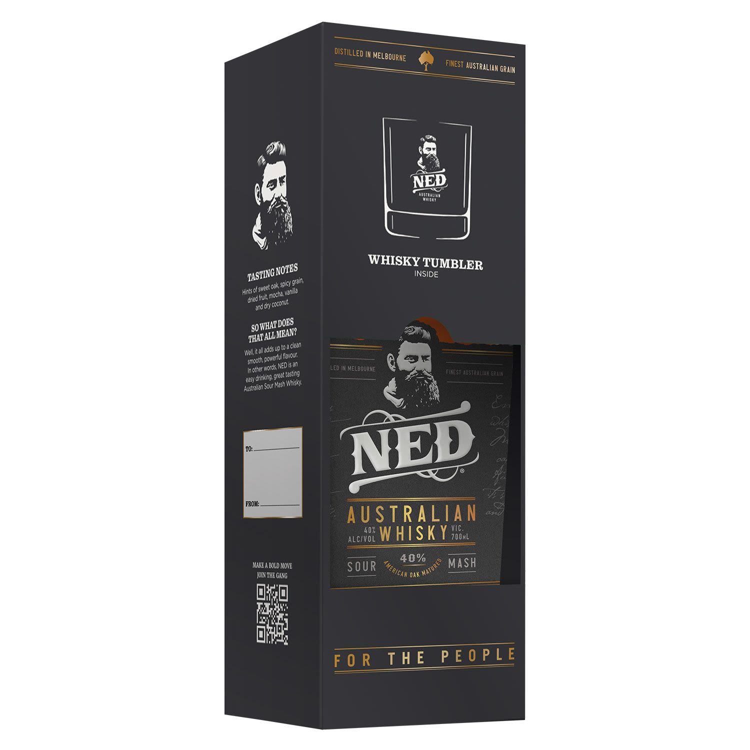 Ned Australian Whiskey + Glass Tumbler 700mL Gift Pack