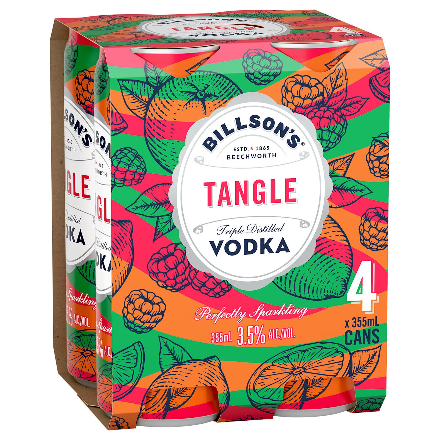 Billson's Tangle Vodka Can 355mL 4 Pack