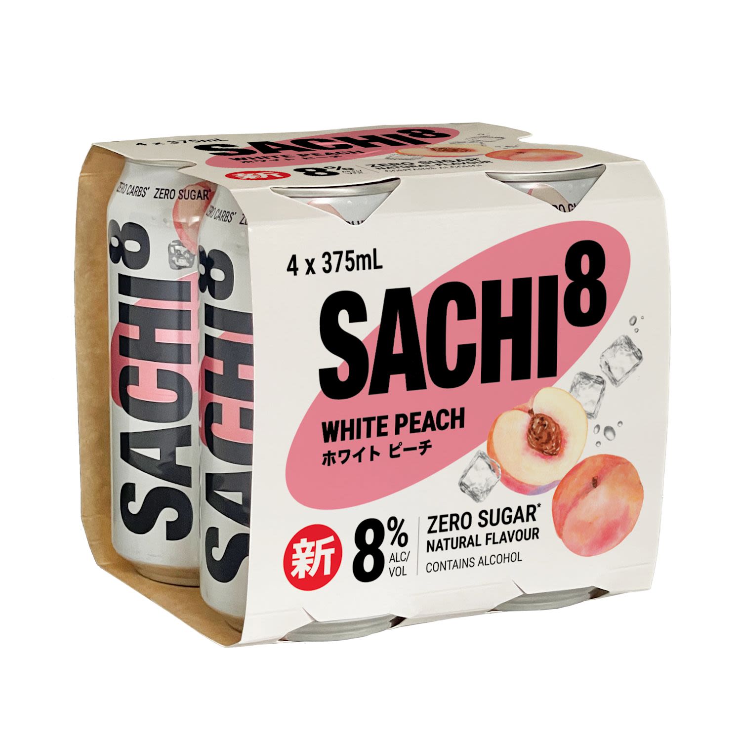 Sachi8 White Peach Can 375mL 4 Pack