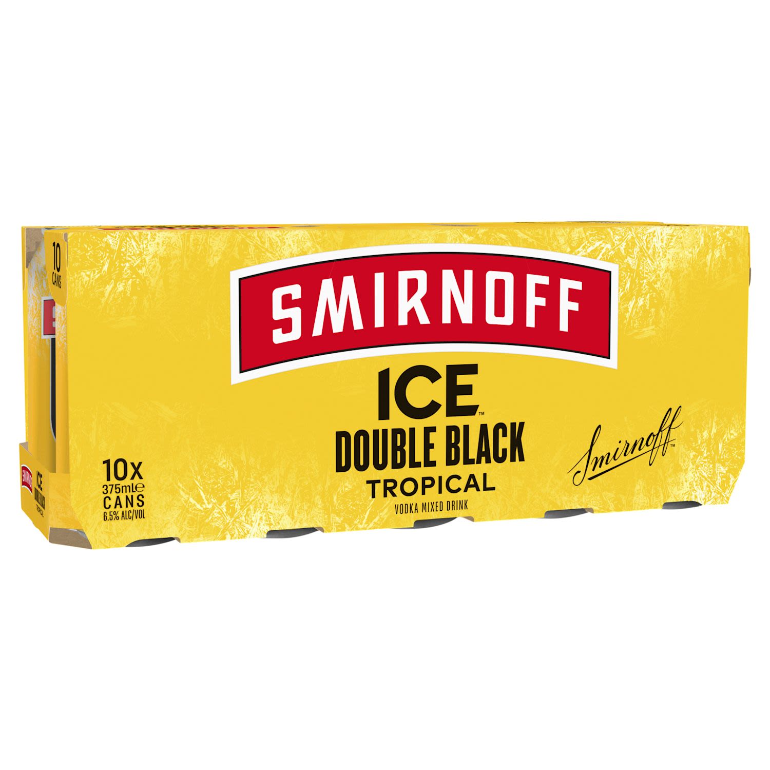 Smirnoff Ice Double Black Tropical Can 375mL 10 Pack