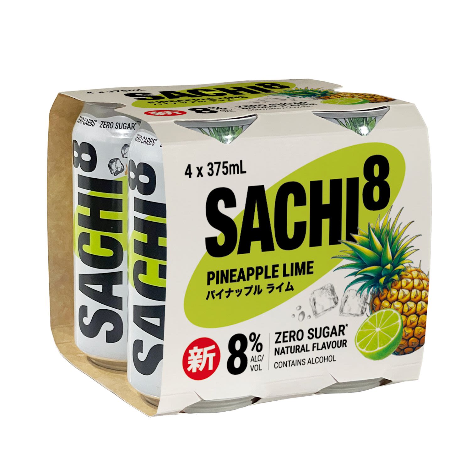 Sachi8 Pineapple Lime Can 375mL 4 Pack