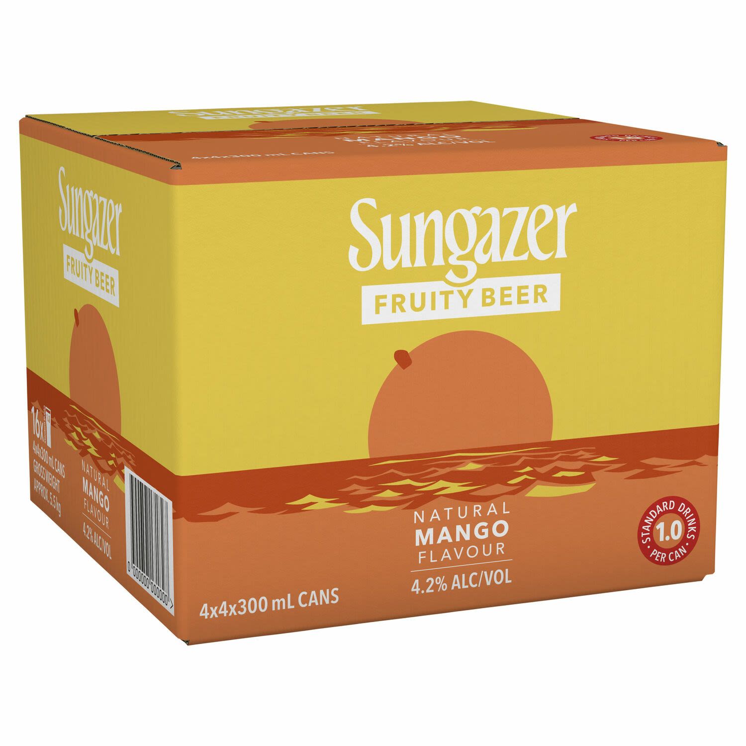 Sungazer Mango Fruity Beer Can 300mL 16 Pack