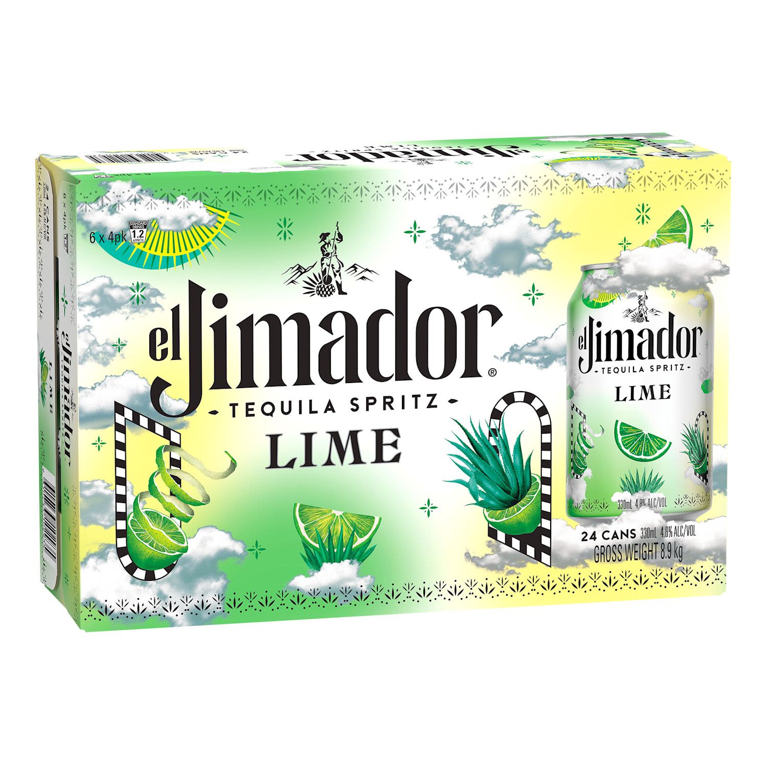El Jimador Tequila Spritz Lime Margarita Can 330mL 24 Pack