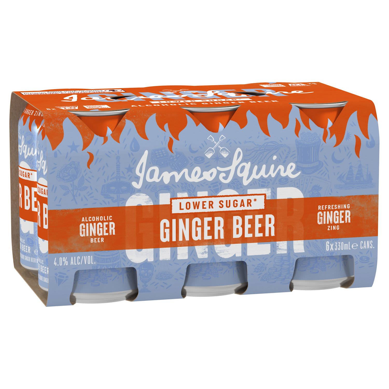 James Squire Ginger Beer Low Sugar 6x330mL