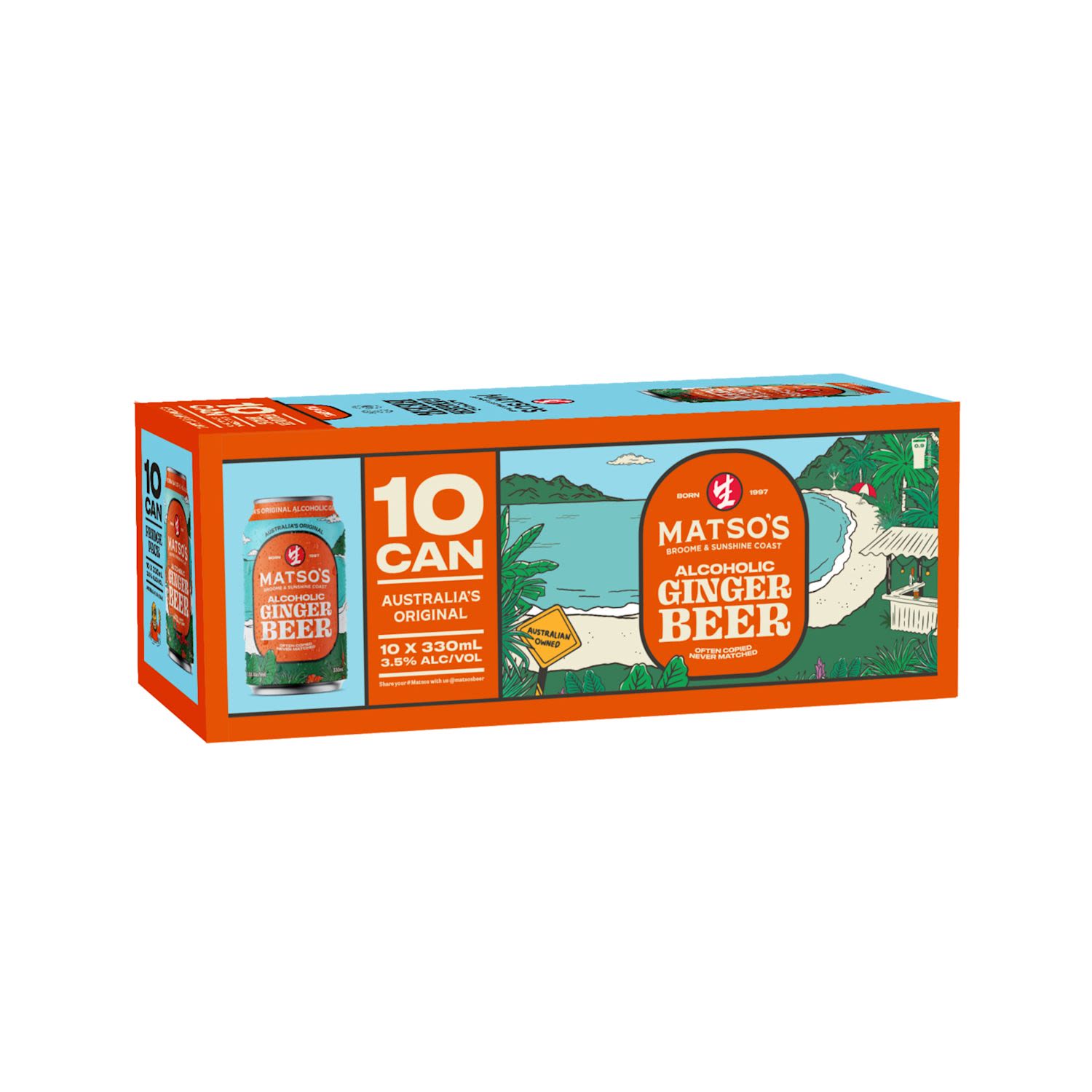 Matso's Alcoholic Ginger Beer Can 330mL 10 Pack