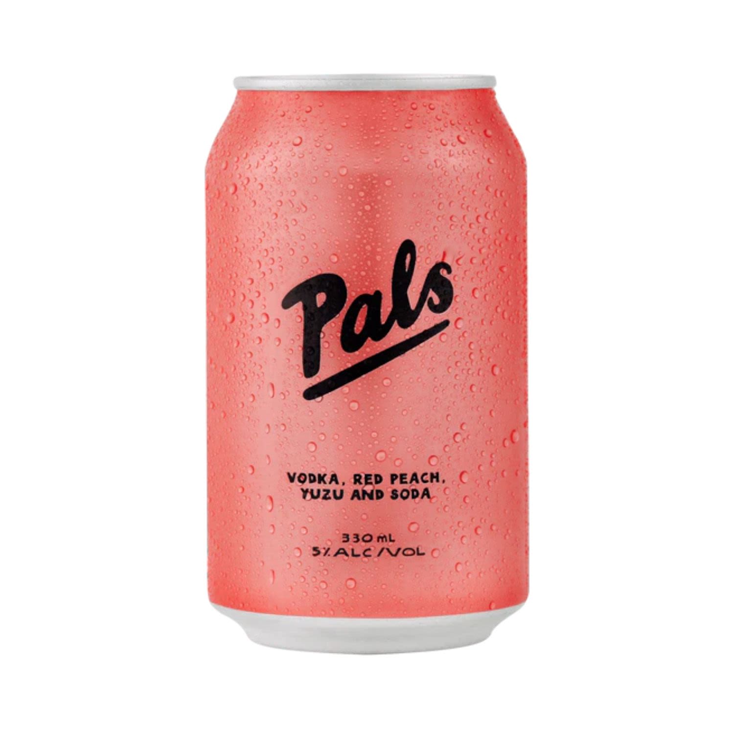 Pals Vodka Red Peach Yuzo & Soda Can 330mL 12 Pack