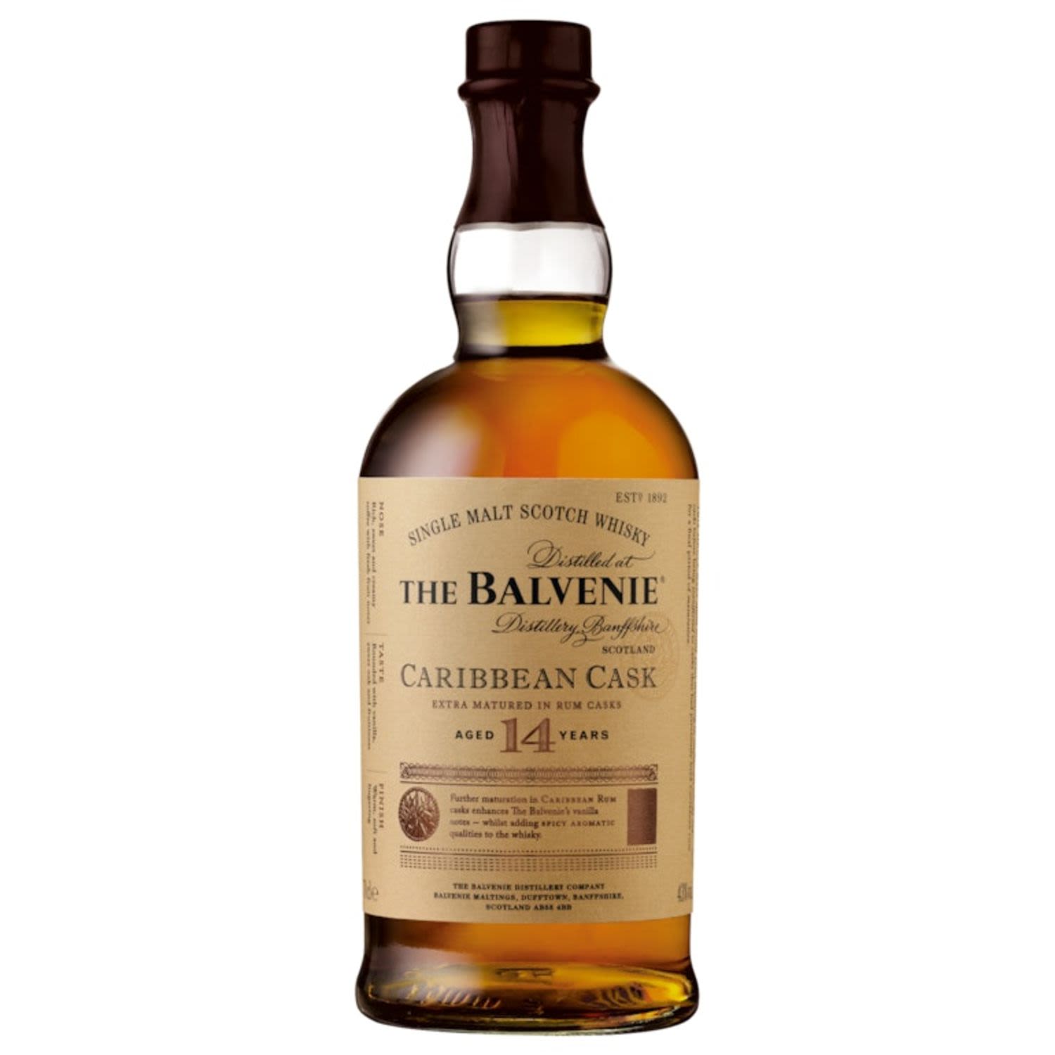 The Balvenie 14 Year Old Caribbean Cask Scotch Whisky 700mL Bottle