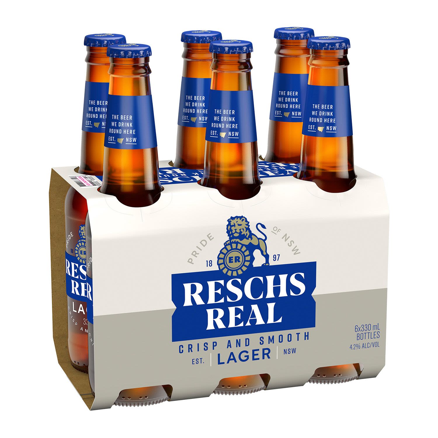 Reschs Real Lager Bottle 330mL 6 Pack