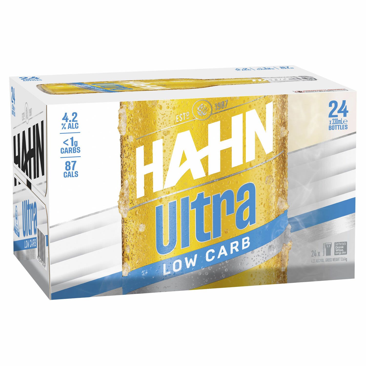 Hahn Ultra Low Carb Bottle 330mL 24 Pack