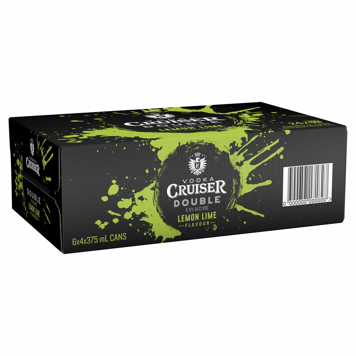 Vodka Cruiser Double Lemon Lime 6.8% Can 375mL 24 Pack