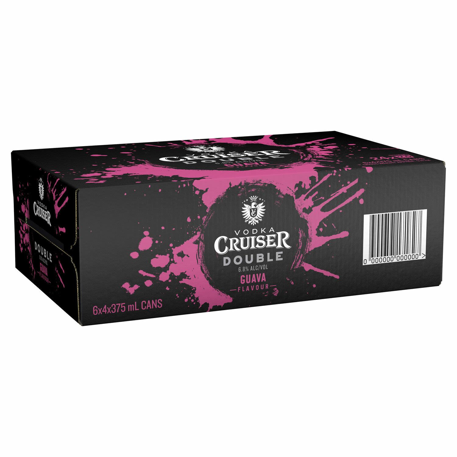 Vodka Cruiser Double Black Guava 6.8% Can 375mL 24 Pack