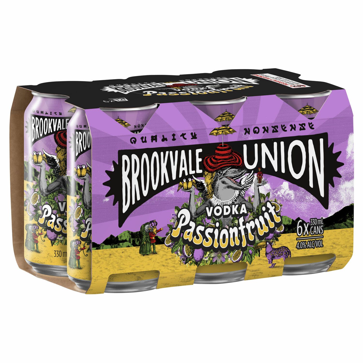 Brookvale Union Vodka Passionfruit Can 330mL 6 Pack
