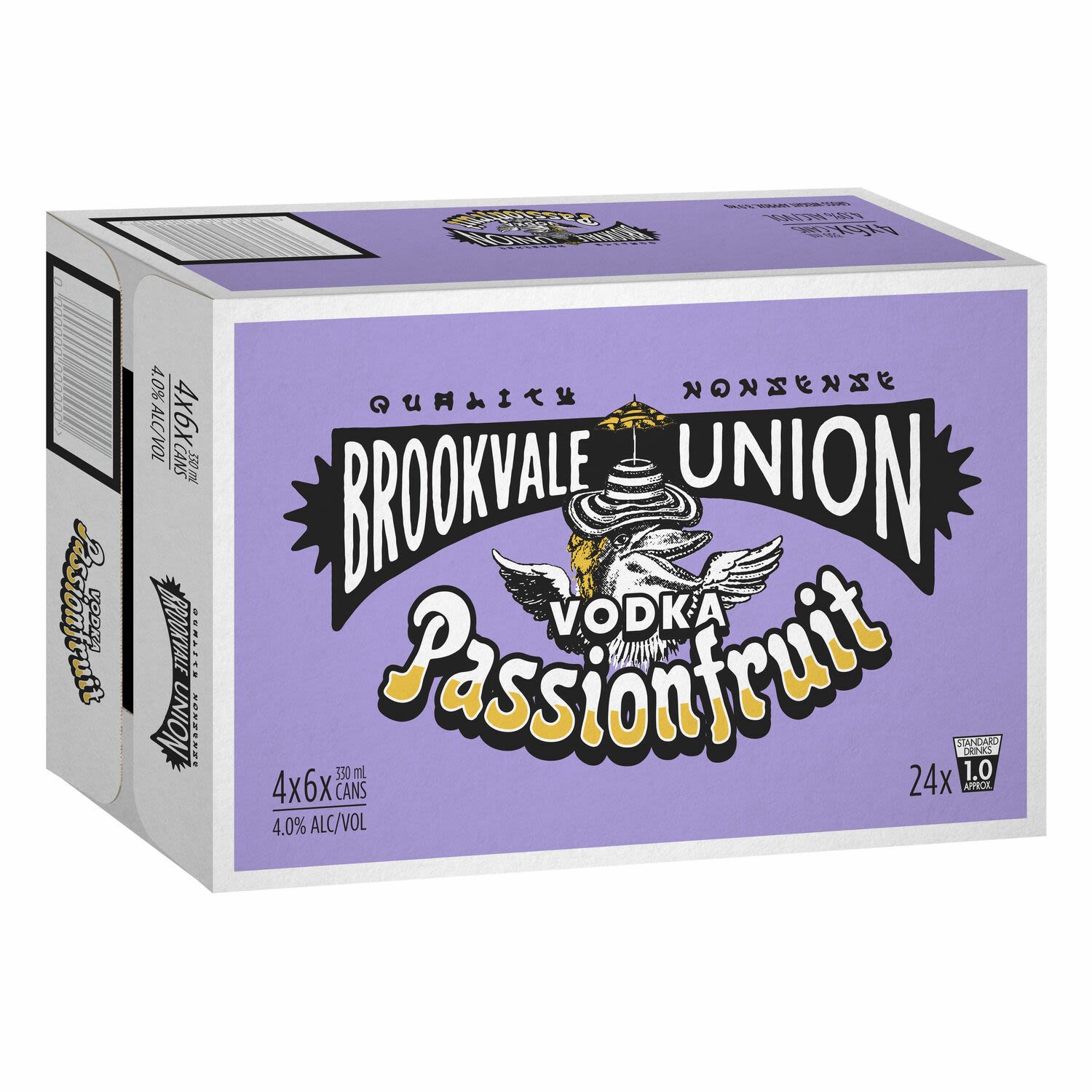 Brookvale Union Vodka Passionfruit Can 330mL 24 Pack