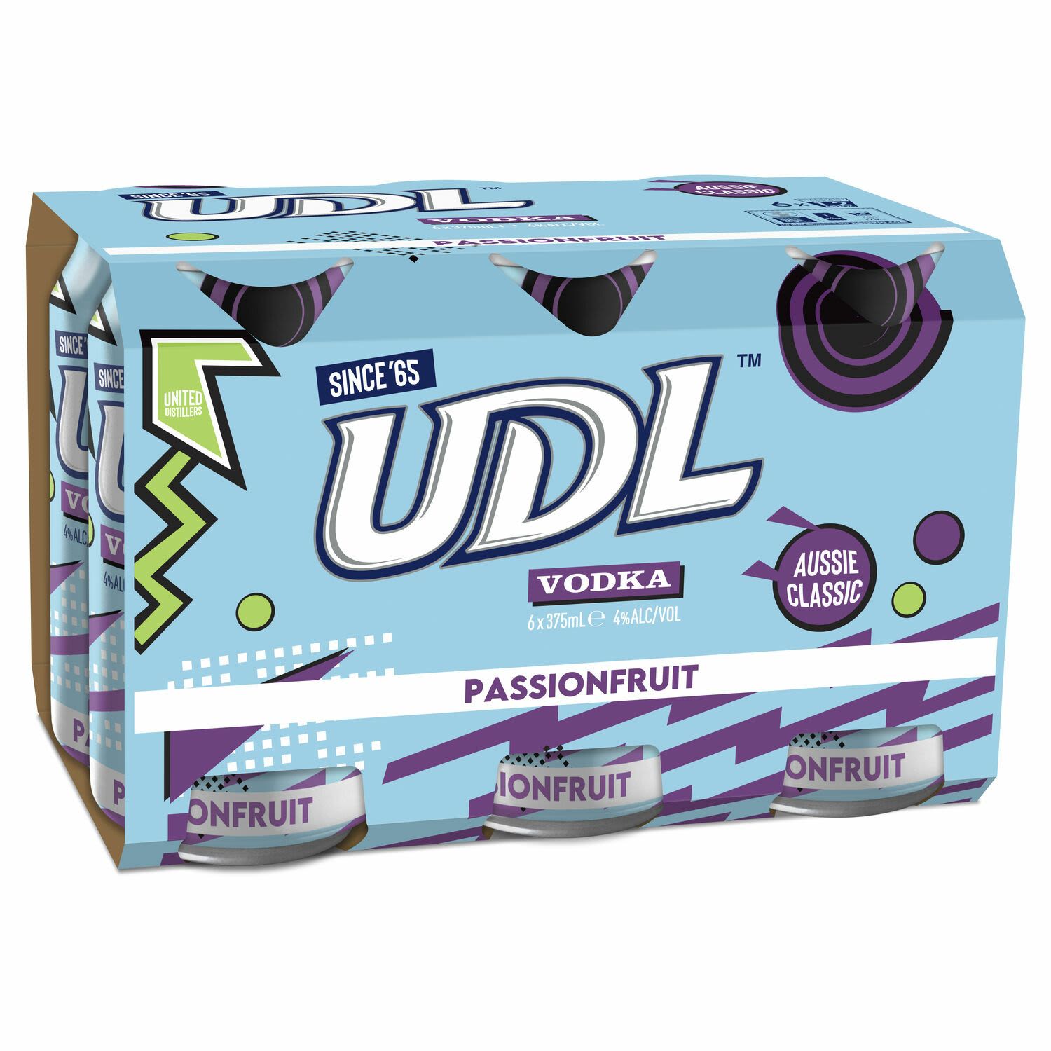 UDL Vodka & Passionfruit Can 375mL 6 Pack
