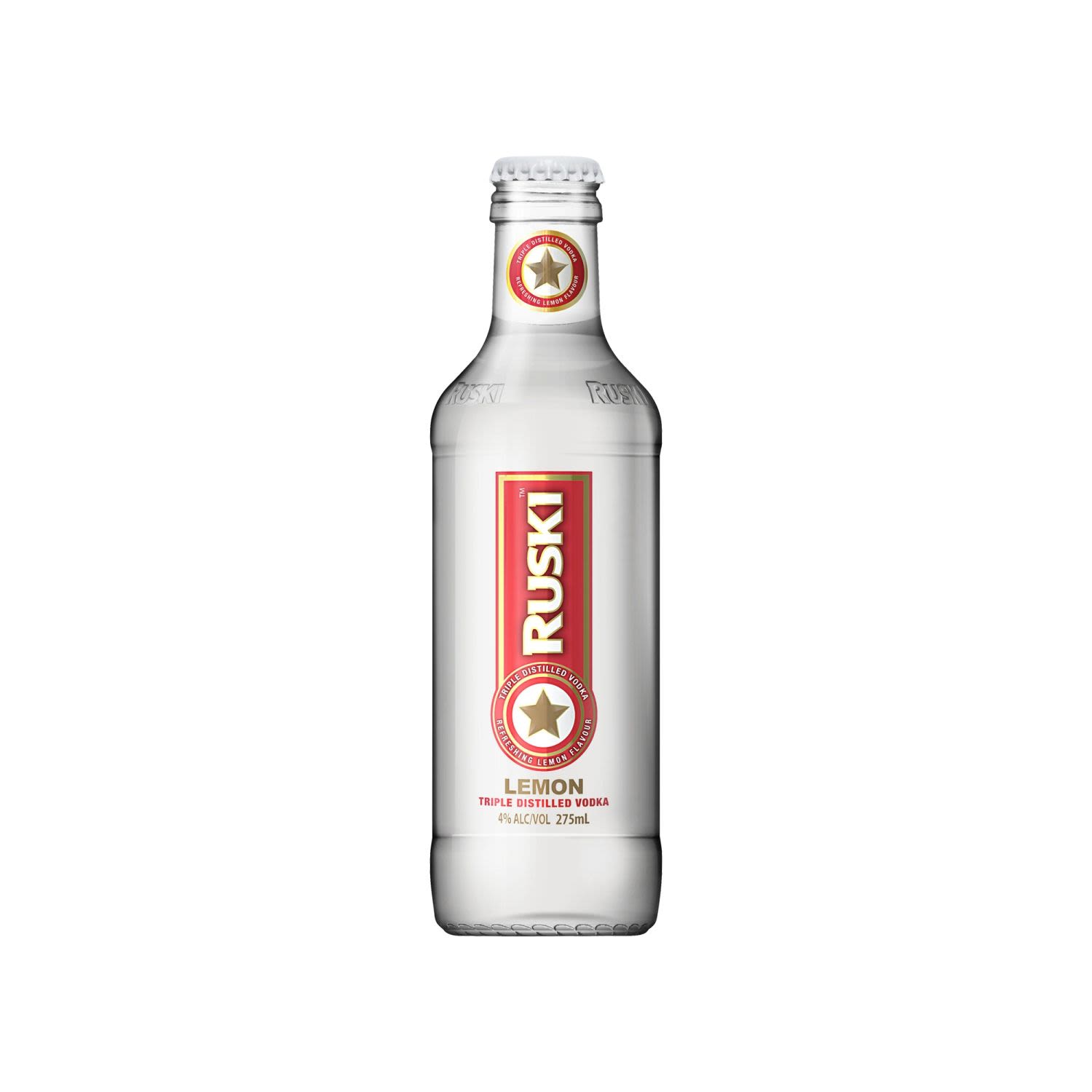 Ruski Lemon <br /> <br />Alcohol Volume: 4.00%<br /><br />Pack Format: 24 Pack<br /><br />Standard Drinks: 0.9</br /><br />Pack Type: Bottle<br />