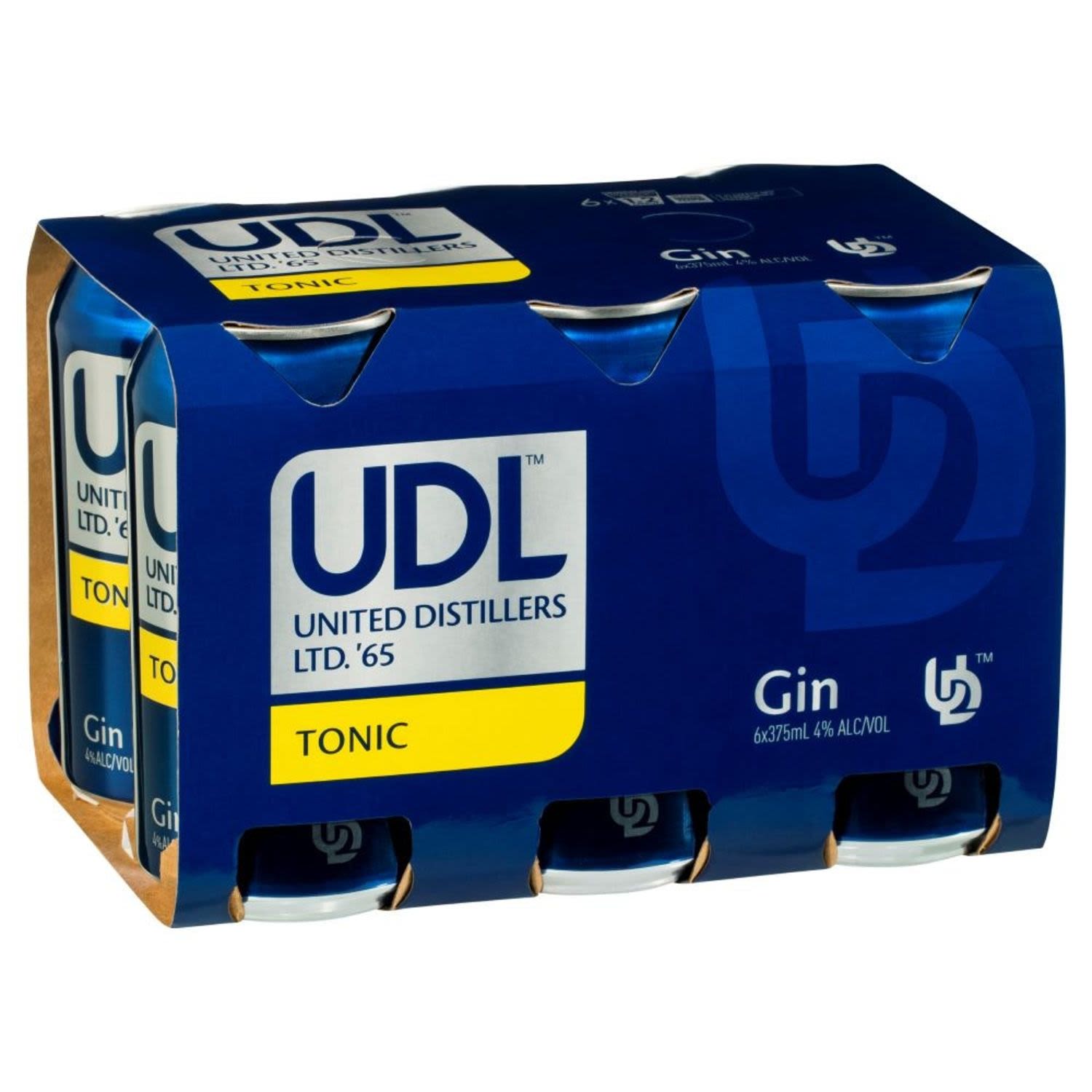 UDL Gin and Tonic Cans 375mL<br /> <br />Alcohol Volume: 4.00%<br /><br />Pack Format: 6 Pack<br /><br />Standard Drinks: 1.2</br /><br />Pack Type: Can<br />